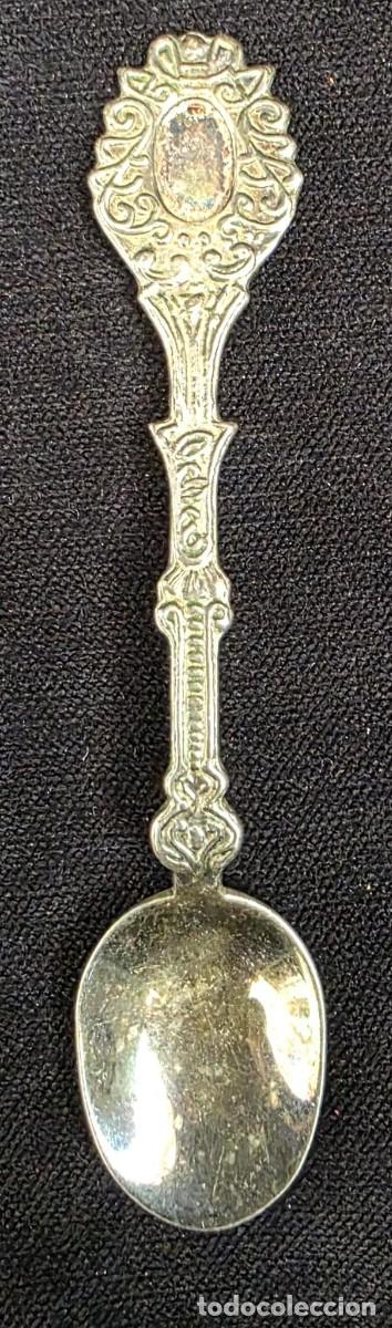 Coleccionismo: Cucharilla Souvenir Vintage M&eacute;xico Metal Plateado 12 cm Dise&ntilde;o Ornamental