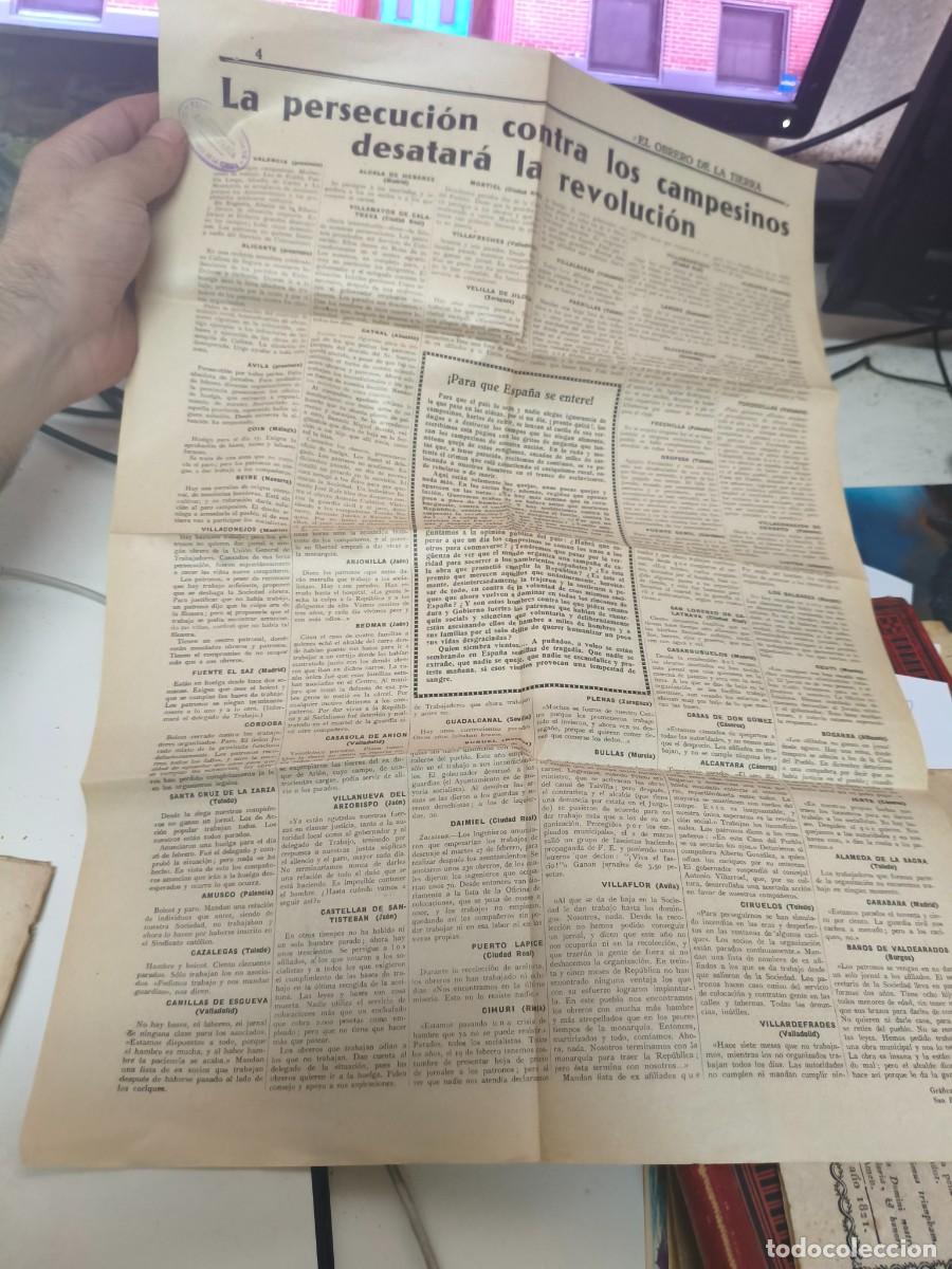 Coleccionismo: El obrero de la tierra- La persecuci&oacute;n conra campesinos desatar&agrave; la revoluci&oacute;n. Grafica socialista