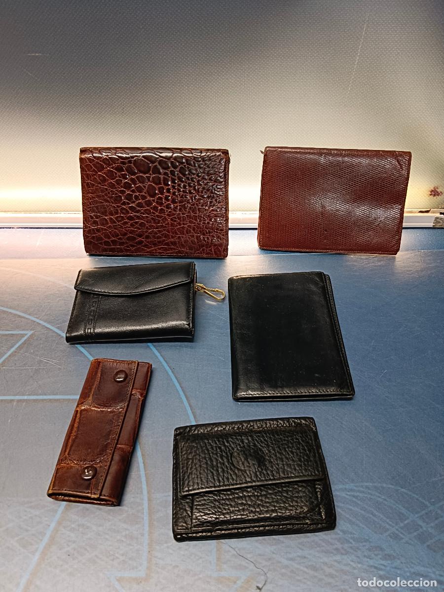 Coleccionismo: 6 carteras, billeteras, porta llaves, de piel