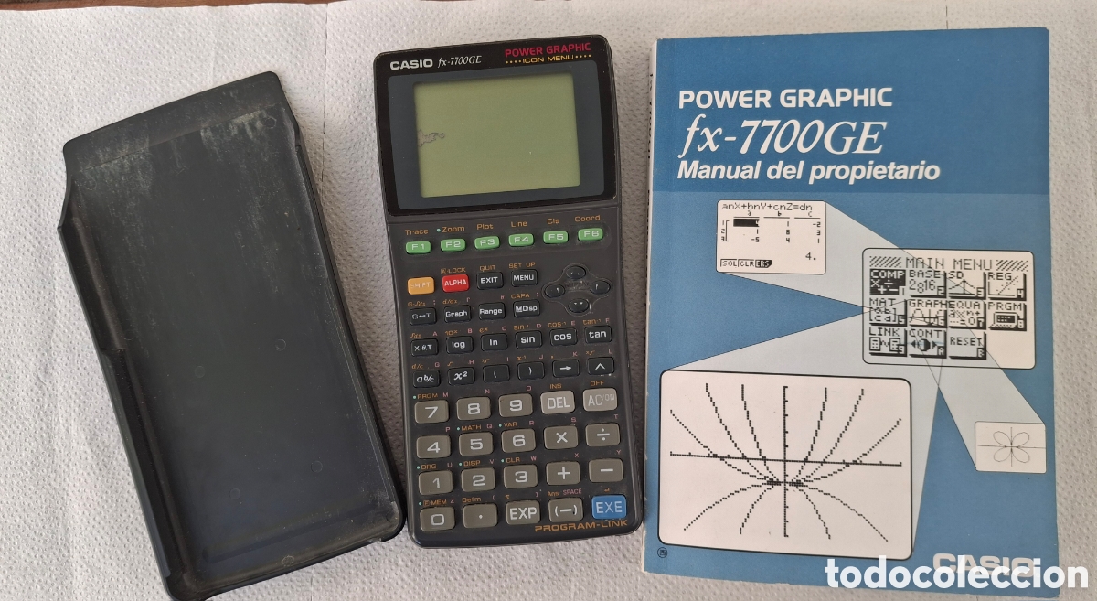 Coleccionismo: CALCULADORA CASIO FX-7700GE. EL OBJETO (NO FUNCIONA) Y EL MANUAL DEL PROPIETARIO