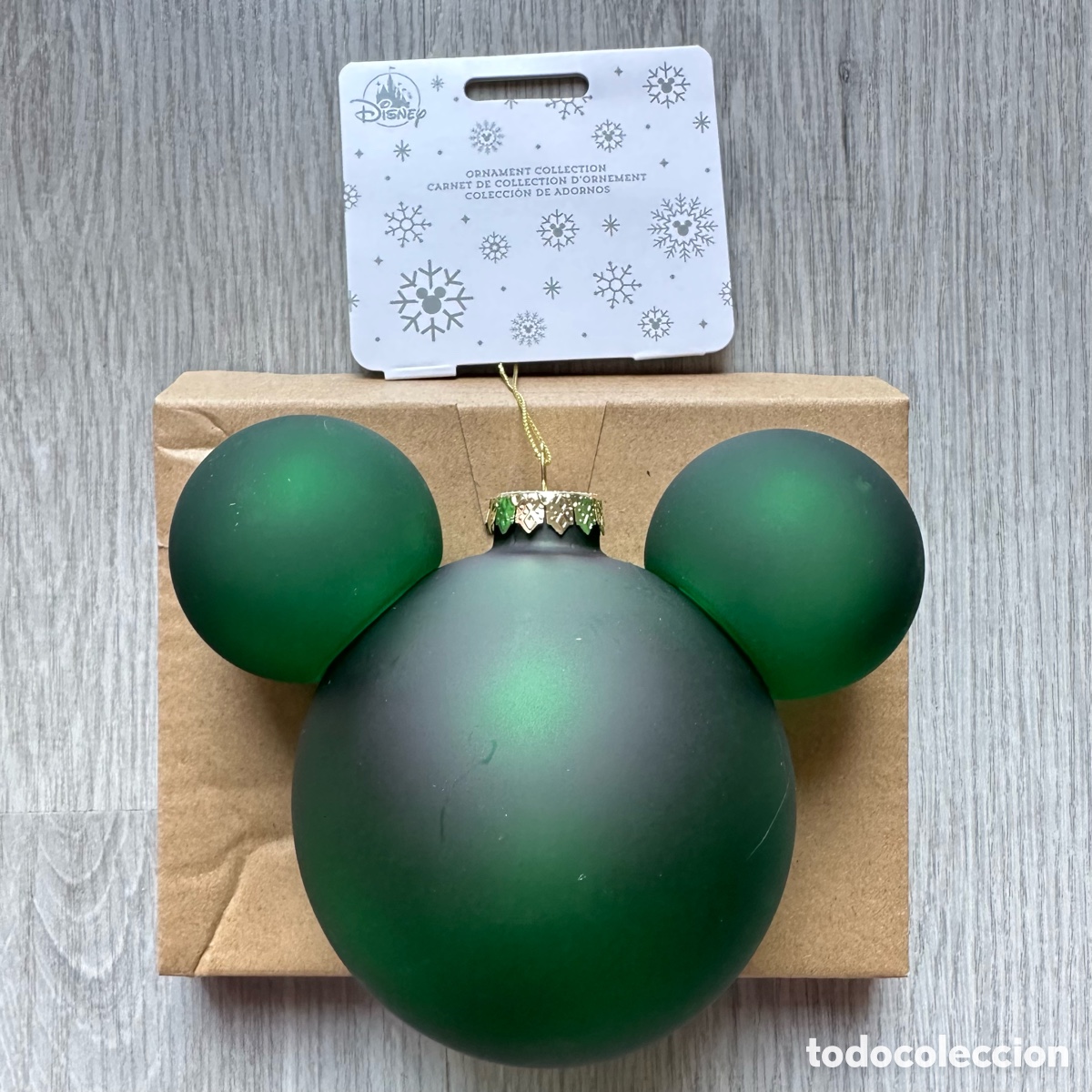Coleccionismo: Adorno bola verde icono Mickey Mouse, Disney Store.
