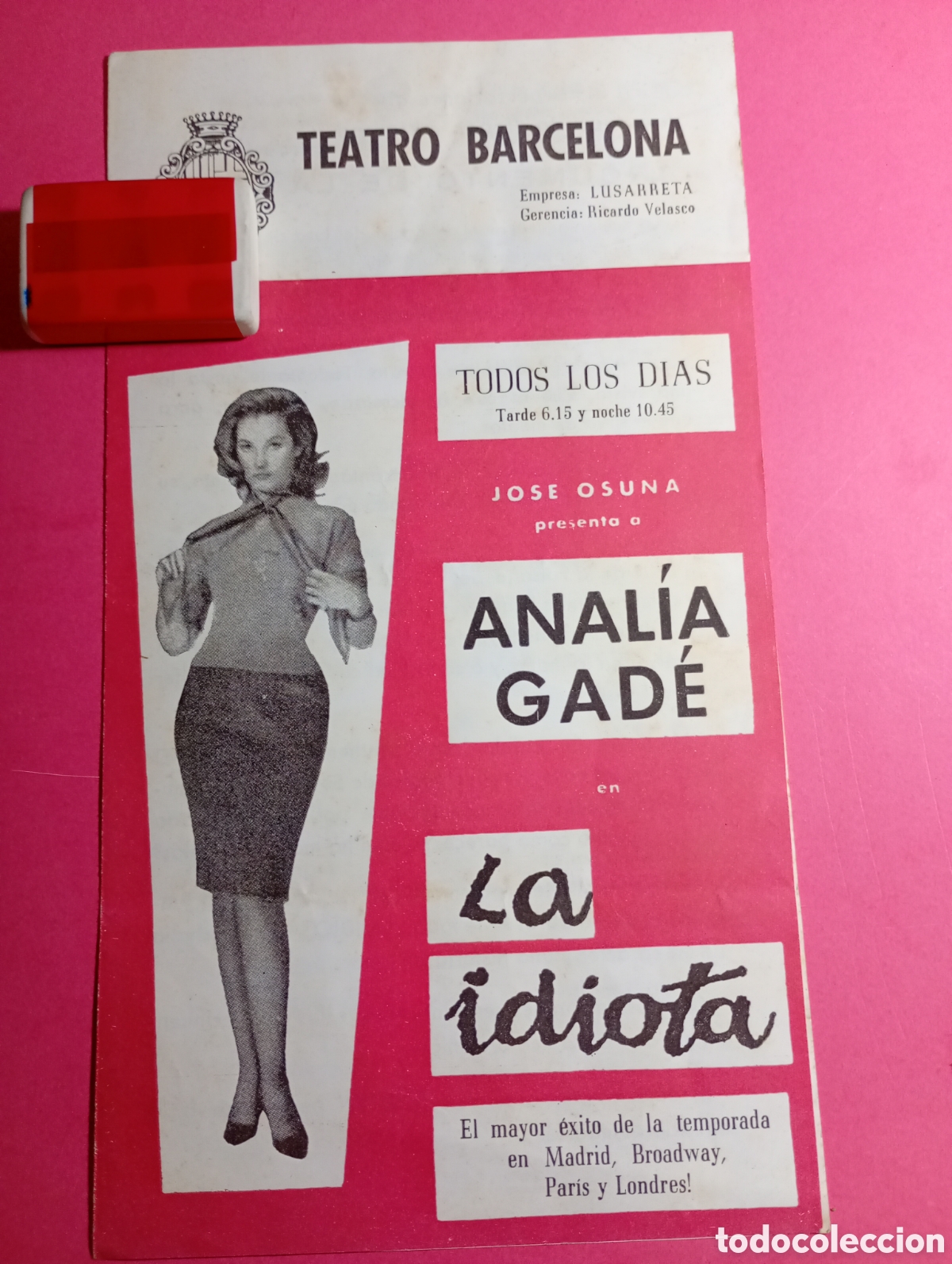 Sammelleidenschaft Papier: ANAL&Iacute;A GAD&Eacute; EN ''LA IDIOTA'' TEATRO BARCELONA 1962 GRAN &Eacute;XITO MADRID BROADWAY PAR&Iacute;S Y LONDRES