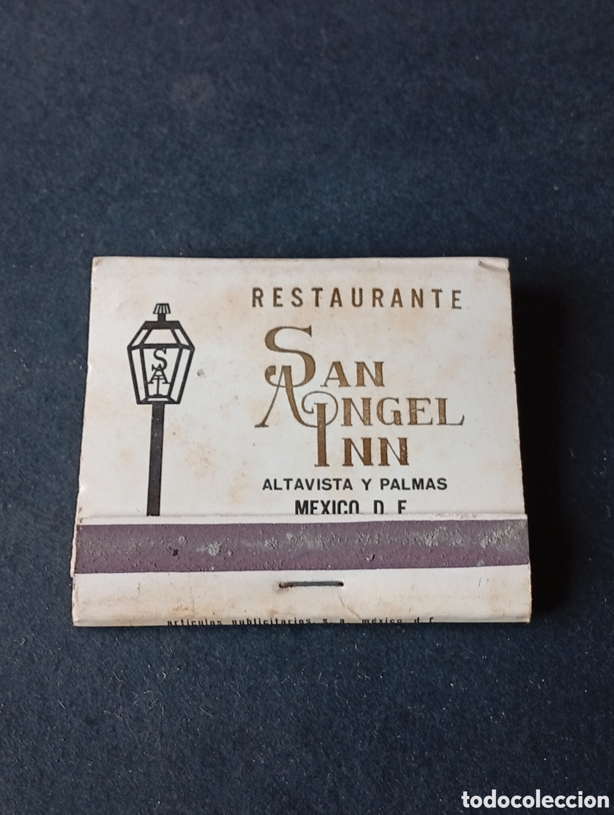 Colecionismo: Caja de Cerillas restaurante San Angel Inn, M&eacute;xico