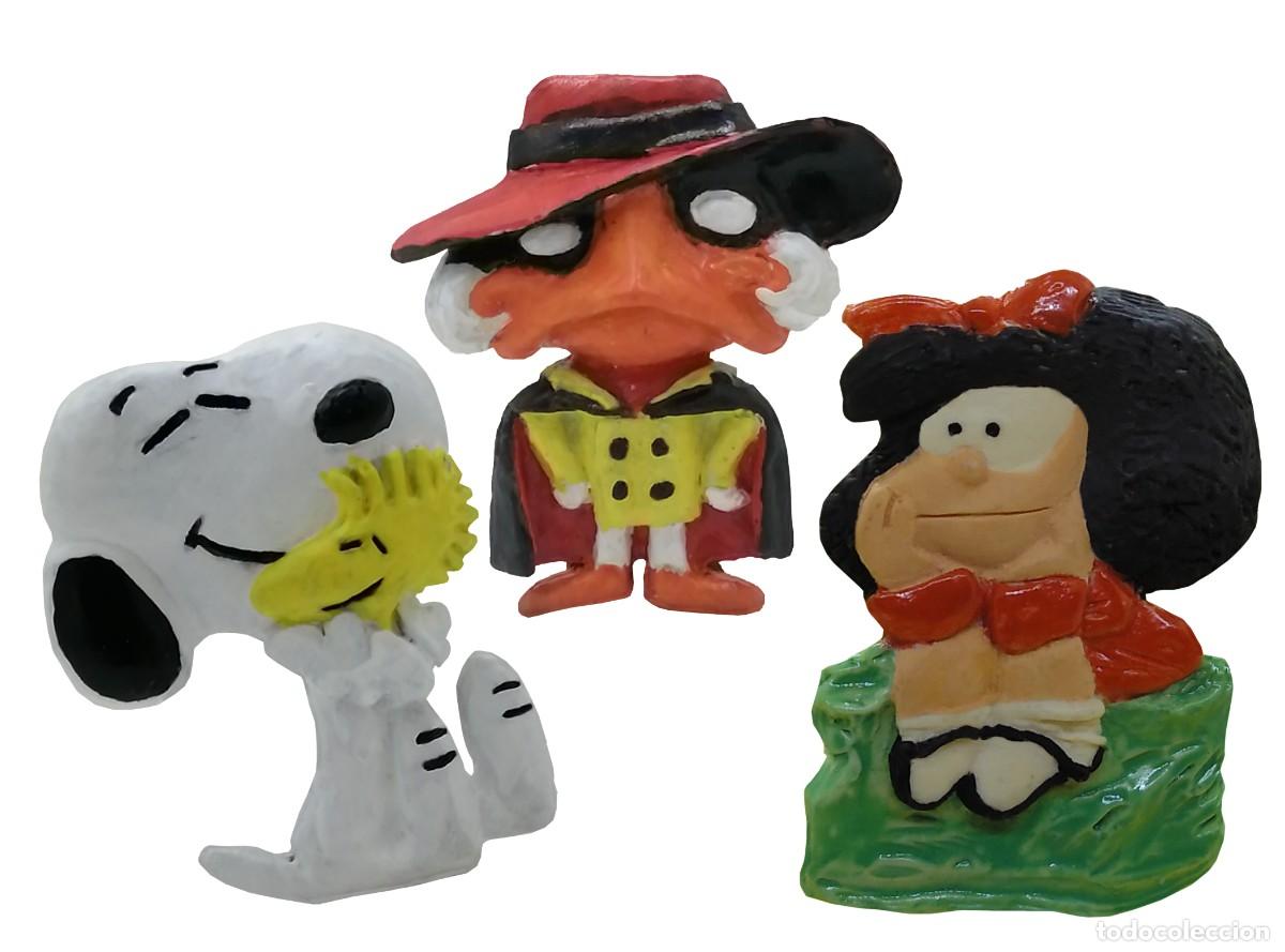 Colecionismo: Imanes Mafalda, Snoopy y Darkwing Imanes nevera de varios personajes.