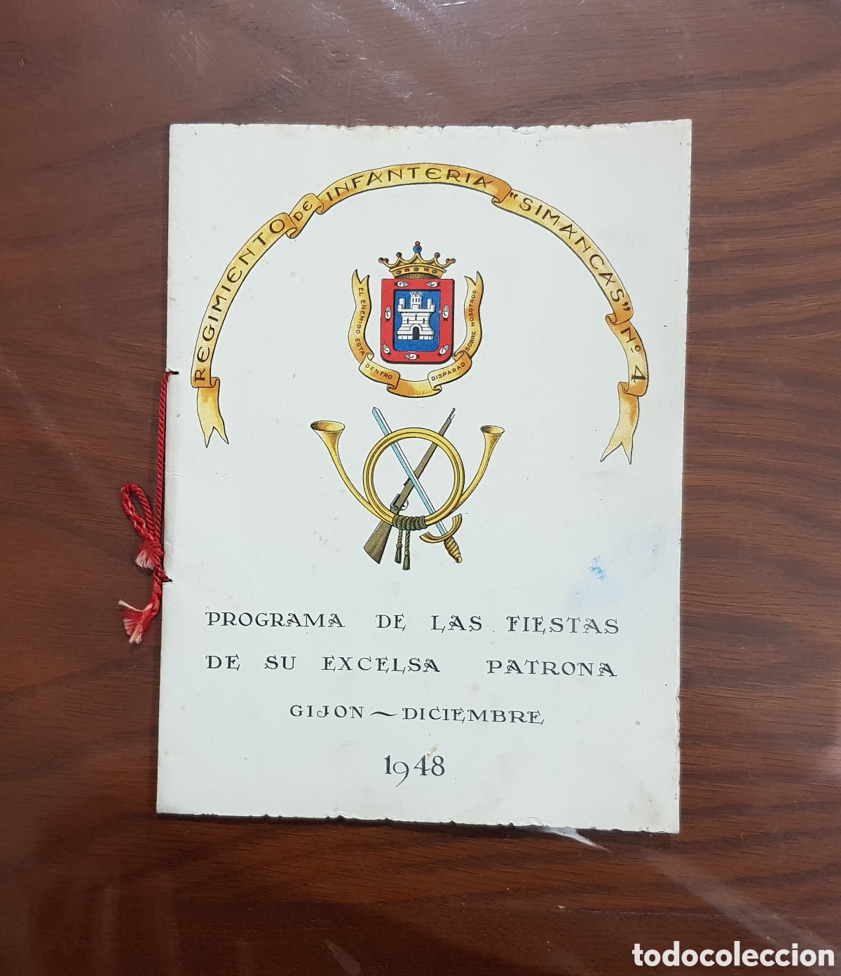 Coleccionismo: GIJ&Oacute;N. DICIEMBRE 1948. PROGRAMA DE LAS FIESTAS DE SU EXCELSA PATRONA. REGIMIENTO INFANTER&Iacute;A SIMANCAS