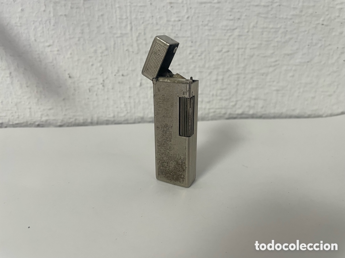 Coleccionismo: Zenith 222 Mechero Gas Vintage Guilloch&eacute; Plateado Slim A&ntilde;os 70