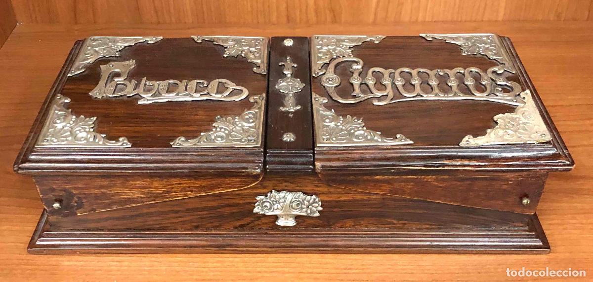 Coleccionismo: ESPECTACULAR CAJA ESCRIBANIA DE SOBREMESA PARA TABACO-CIGARROS. FINALES SIGLO XIX-PRINCIPIOS XX