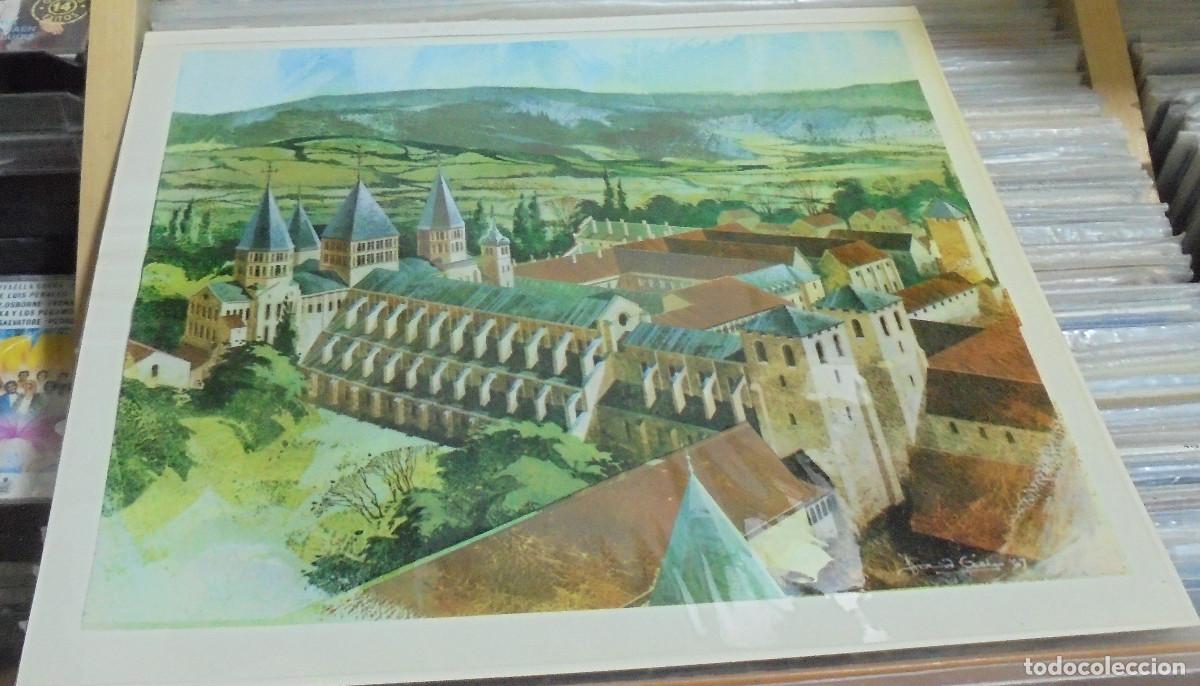 Coleccionismo: L&aacute;mina de el Monasterio de Cluny 23x27 cm