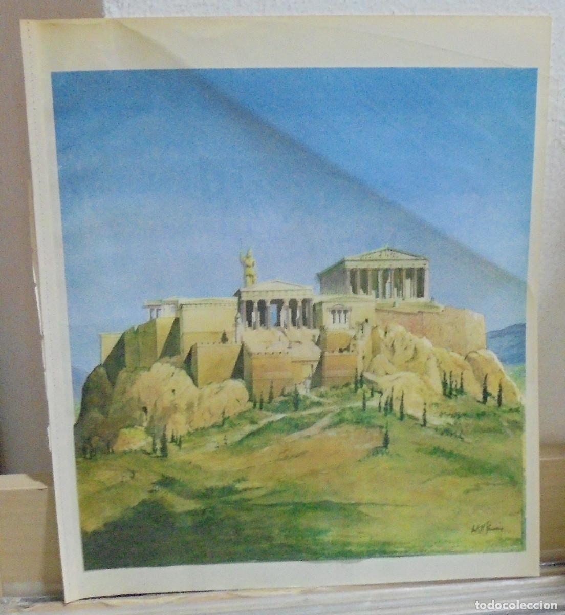 Coleccionismo: L&aacute;mina de la Acropolis de Atenas, 23x27 cm