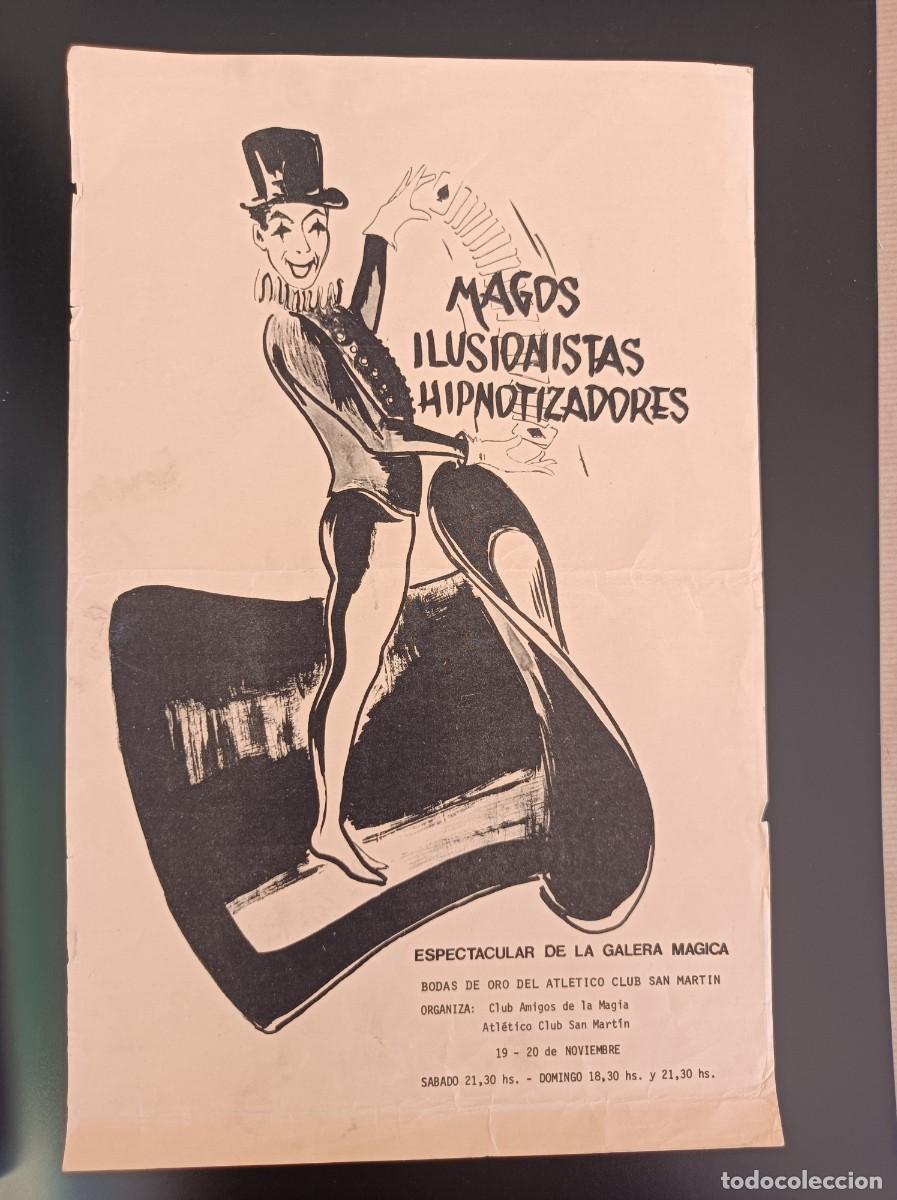 Coleccionismo: CARTEL MAGOS ILUSIONISTAS HIPNOTIZADORES BODAS DE ORO DEL ATL&Eacute;TICO CLUB SAN MART&Iacute;N