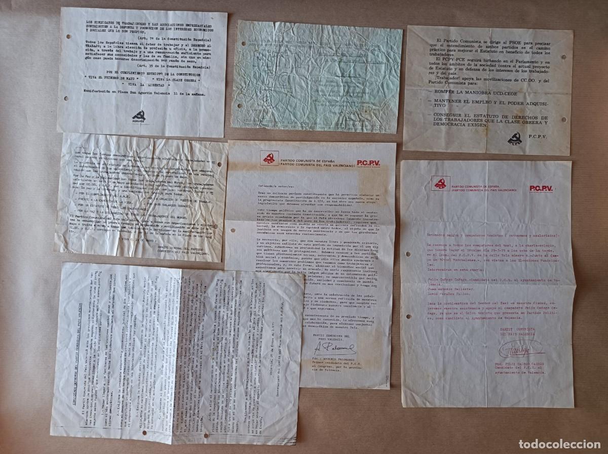 Coleccionismo: DOCUMENTOS PARTIDO COMUNISTA PA&Iacute;S VALENCI&Agrave; - &Eacute;POCA TRANSCI&Oacute;N
