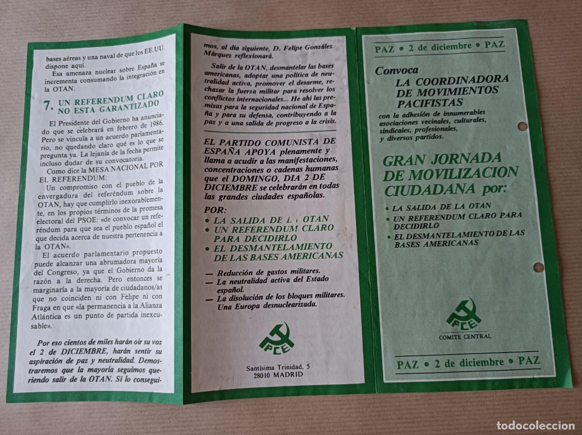 Coleccionismo: PROGRAMA PARTIDO COMUNISTA DE ESPA&Ntilde;A PCE SALIDA DE LA OTAN - &Eacute;POCA TRANSCI&Oacute;N