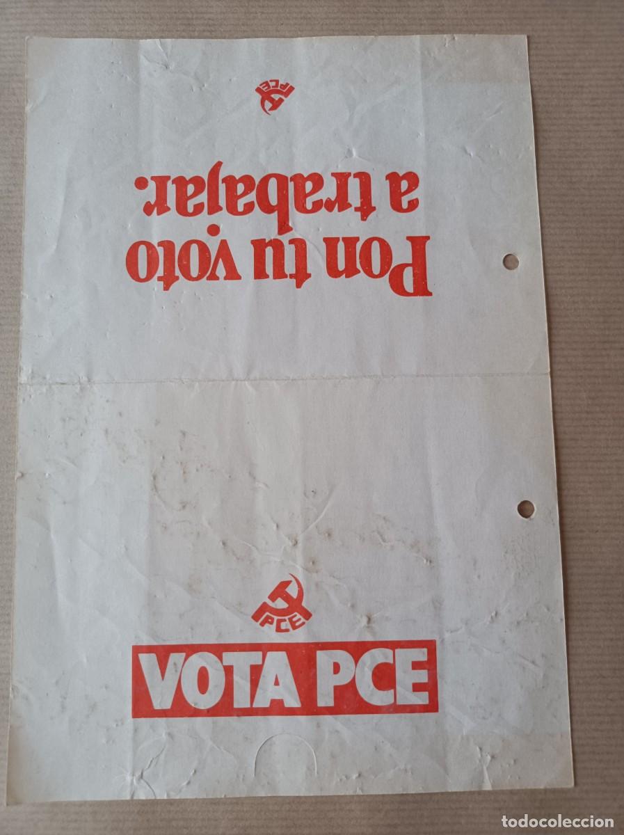 Coleccionismo: PUBLICIDAD PARTIDO COMUNISTA DE ESPA&Ntilde;A PCE PON TU VOTO A TRABAJAR - &Eacute;POCA TRANSCI&Oacute;N
