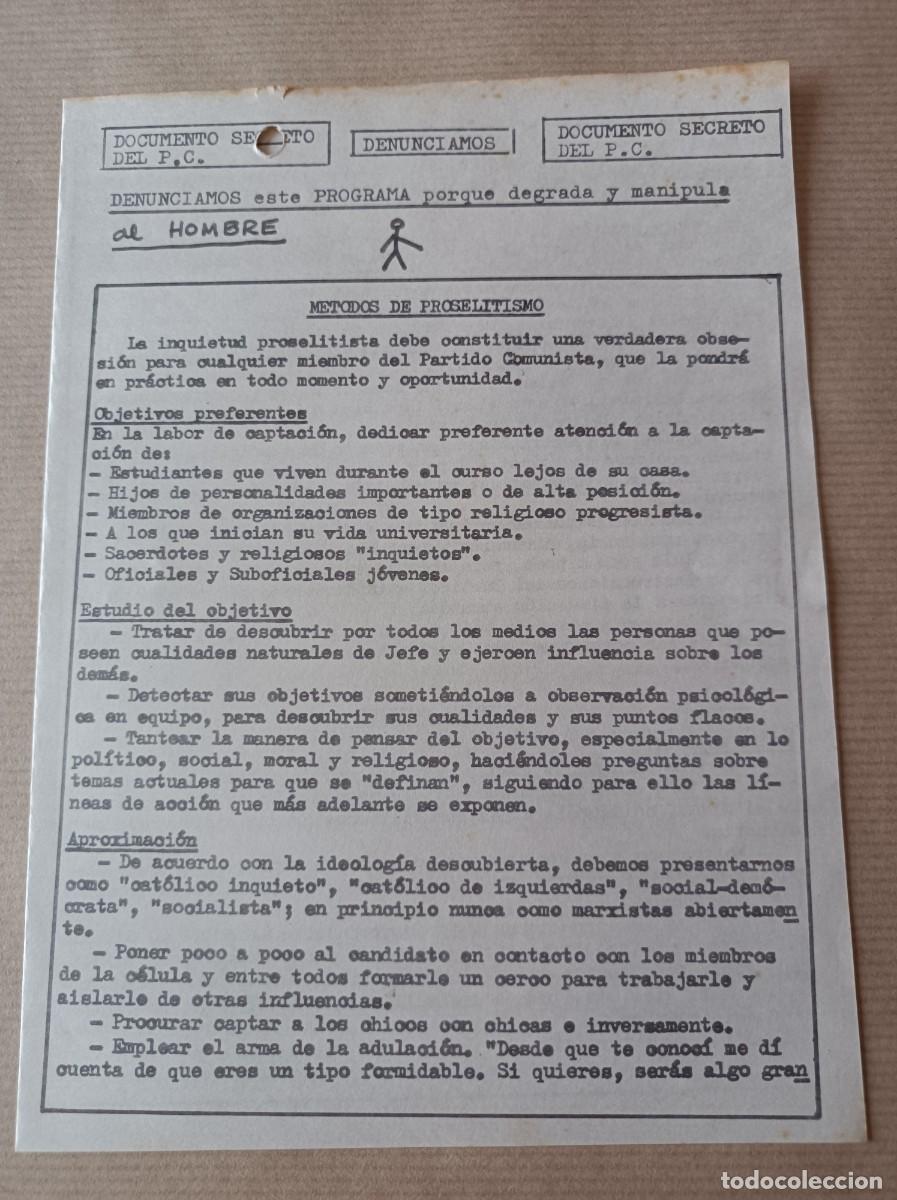 Coleccionismo: DOCUMENTO SECRETO PARTIDO COMUNISTA - &Eacute;POCA TRANSCI&Oacute;N