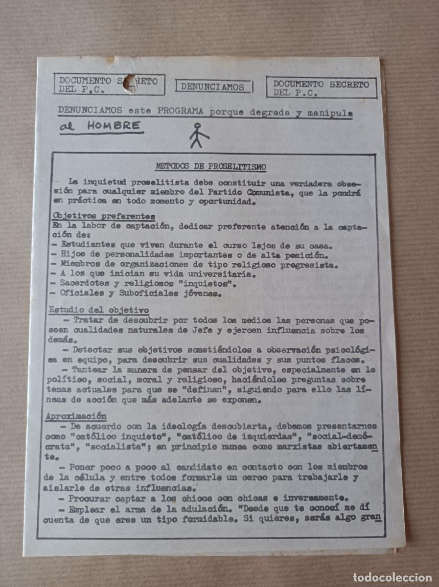 Coleccionismo: DOCUMENTO SECRETO PARTIDO COMUNISTA - &Eacute;POCA TRANSCI&Oacute;N