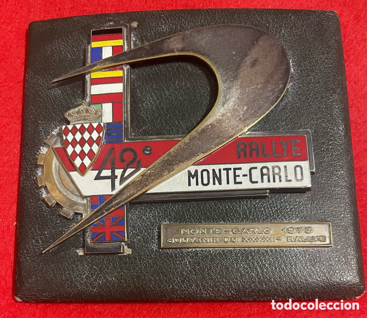 Coleccionismo: Magn&iacute;fica Placa del 42 rallye de Monte-Carlo, de 1973.