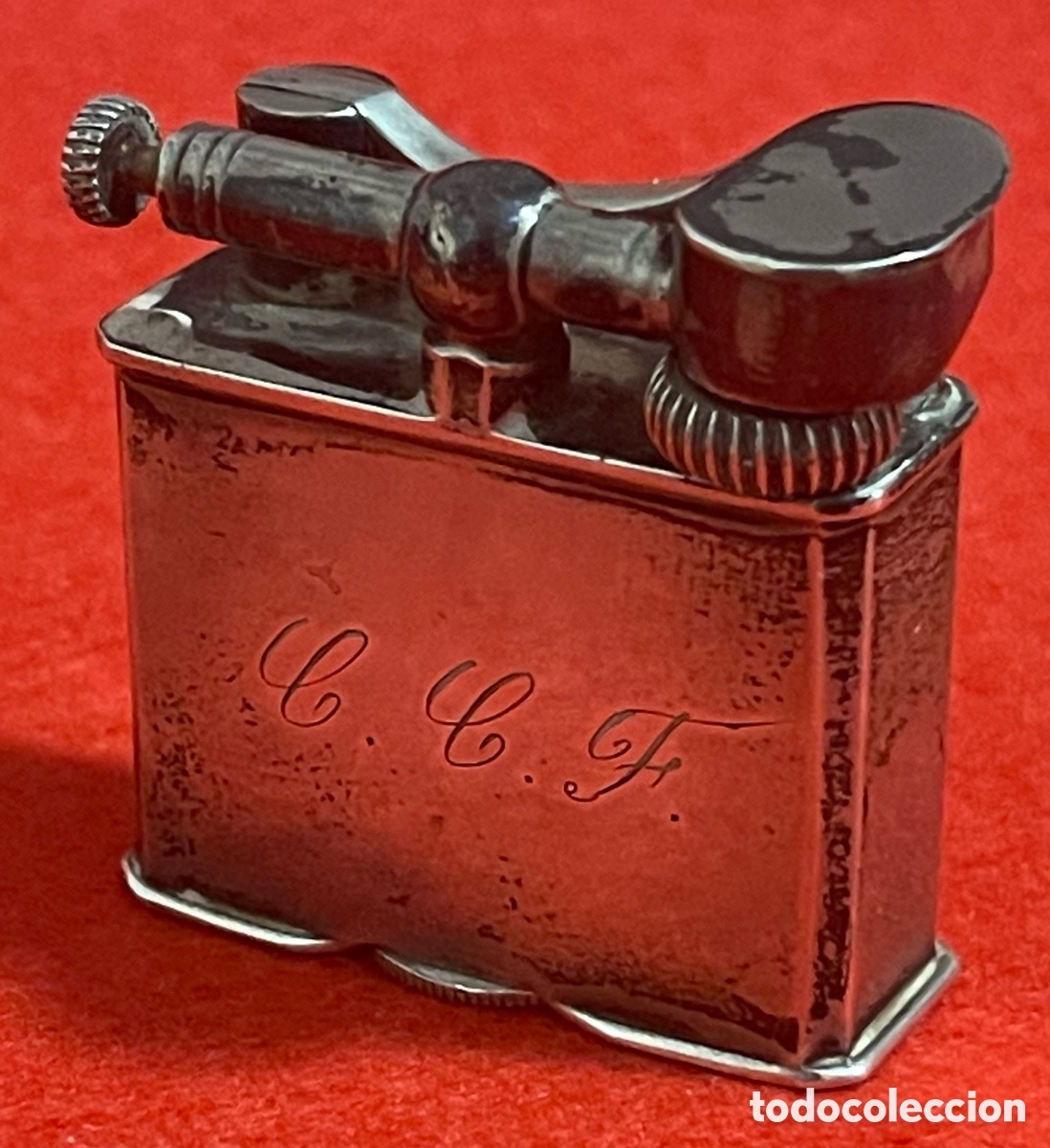 Coleccionismo: Antiguo encendedor de gasolina en Plata de ley de M&eacute;xico