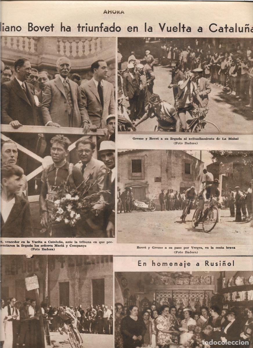 Coleccionismo: 1933 RECORTE PRENSA VUELTA CICLISTA CATALU&Ntilde;A BOVET GANADOR ABITUALLAMIENTO LA BISBAL VERGES PALAMOS