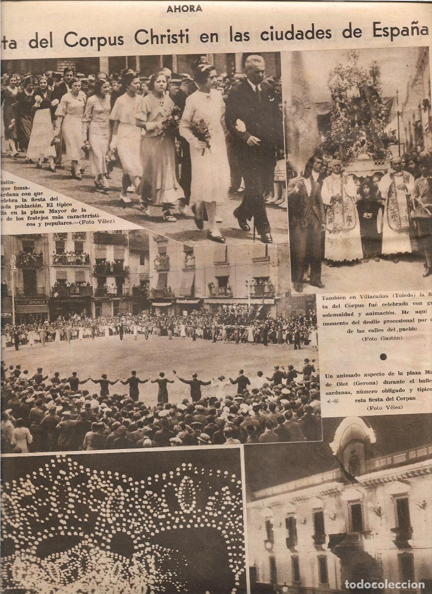 Coleccionismo: A&Ntilde;O 1933 RECORTE PRENSA FIESTA DEL CORPUS CHRISTI EN OLOT PLAZA MAYOR BAILE BALLADA SARDANA