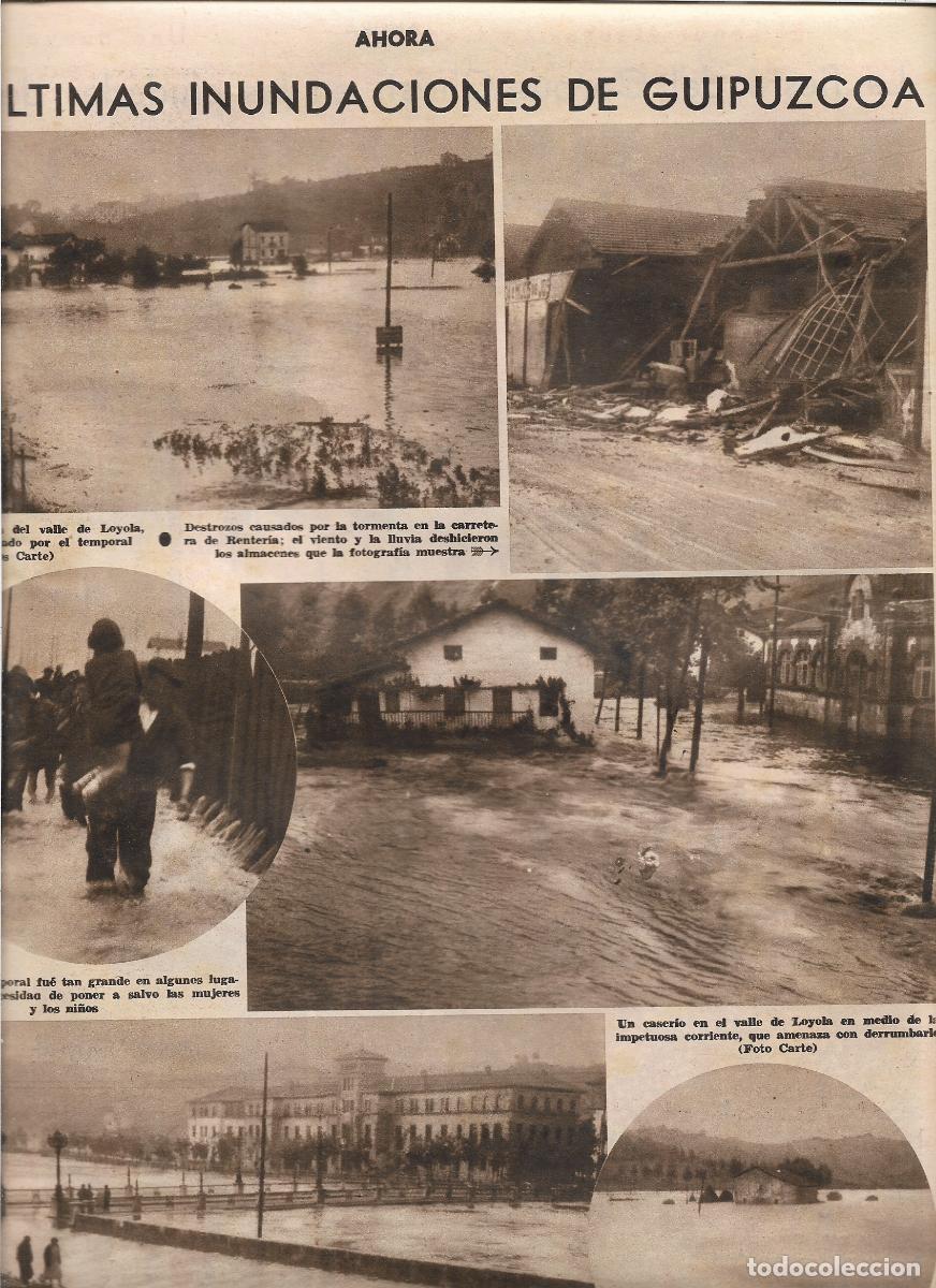 Coleccionismo: 1933 RECORTE PRENSA GUIPUZCOA INUNDACION CARRETERA RENTERIA CASERIO LOYOLA PUENTE DE LOS CUARTELES