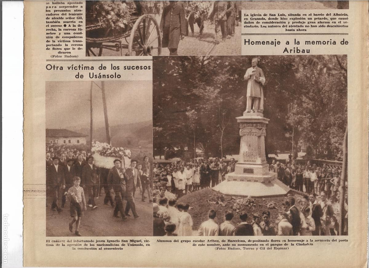 Coleccionismo: A&Ntilde;O 1933 RECORTE PRENSA SUCESOS DE USANSOLO MUERTE ENTIERRO JOVENN IGNACIO SAN MIGUEL