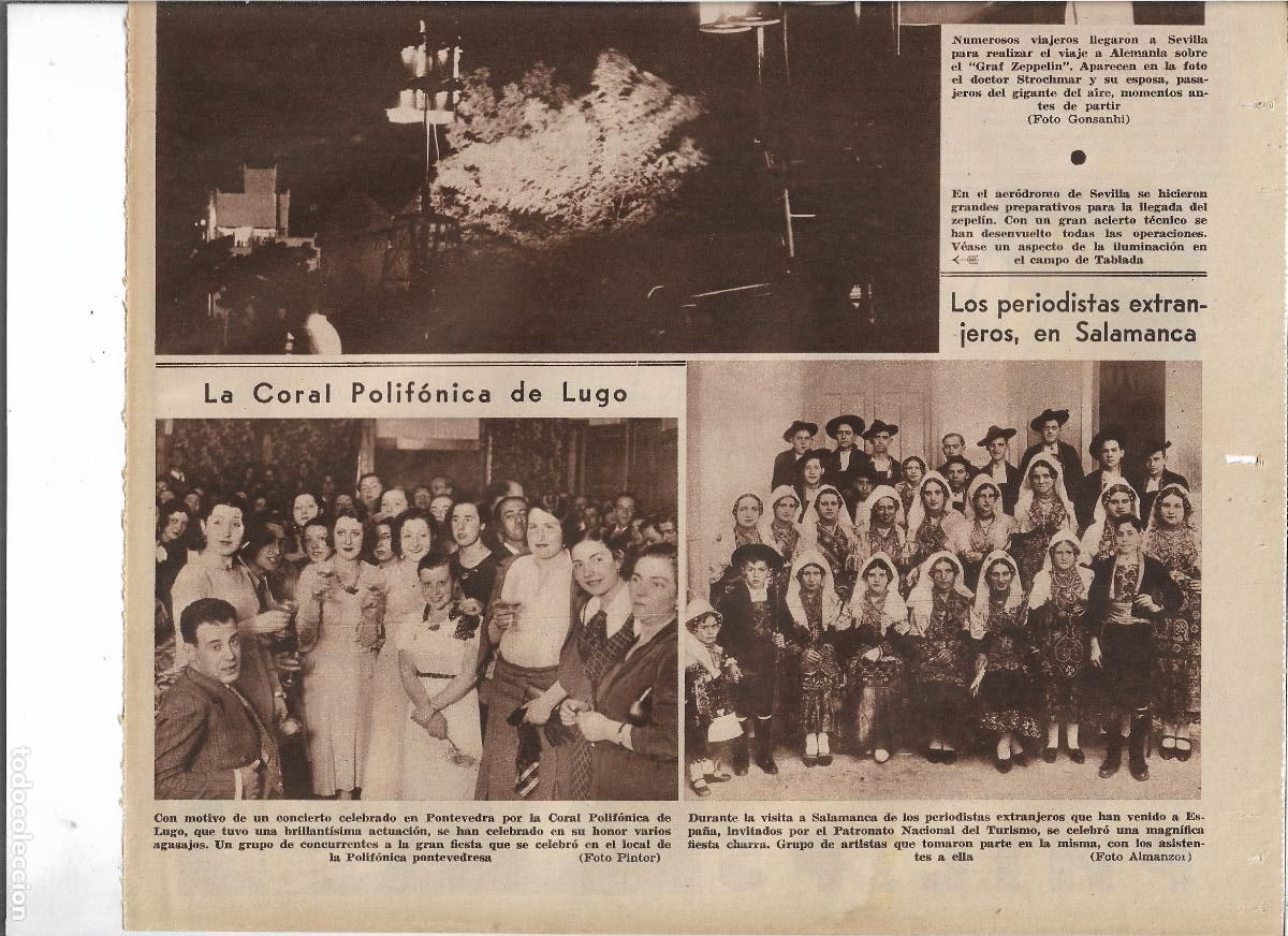 Sammelleidenschaft Papier: A&Ntilde;O 1933 RECORTE PRENSA LA CORAL POLIFONICA DE LUGO CONCIERTO EN PONTEVEDRA
