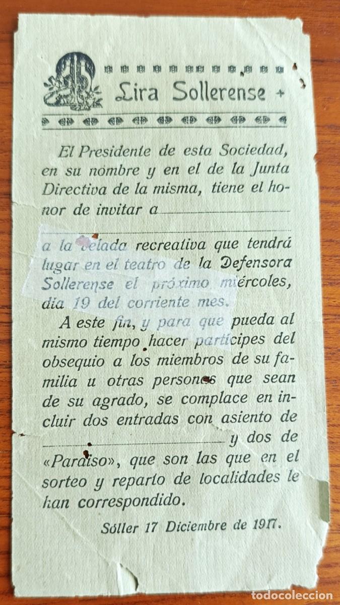 Coleccionismo: LIRA SOLLERENSE. PROGRAMA CONCIERTO DICIEMBRE 1917. S&Oacute;LLER, MALLORCA.