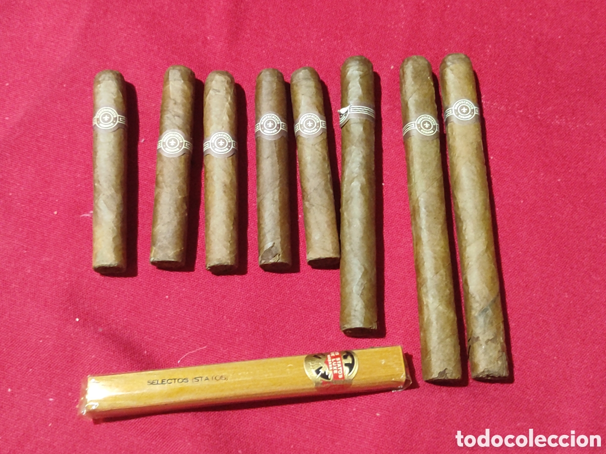 Coleccionismo: Lote ocho puros diferentes tama&ntilde;os montecristo Habana y un selecto statos