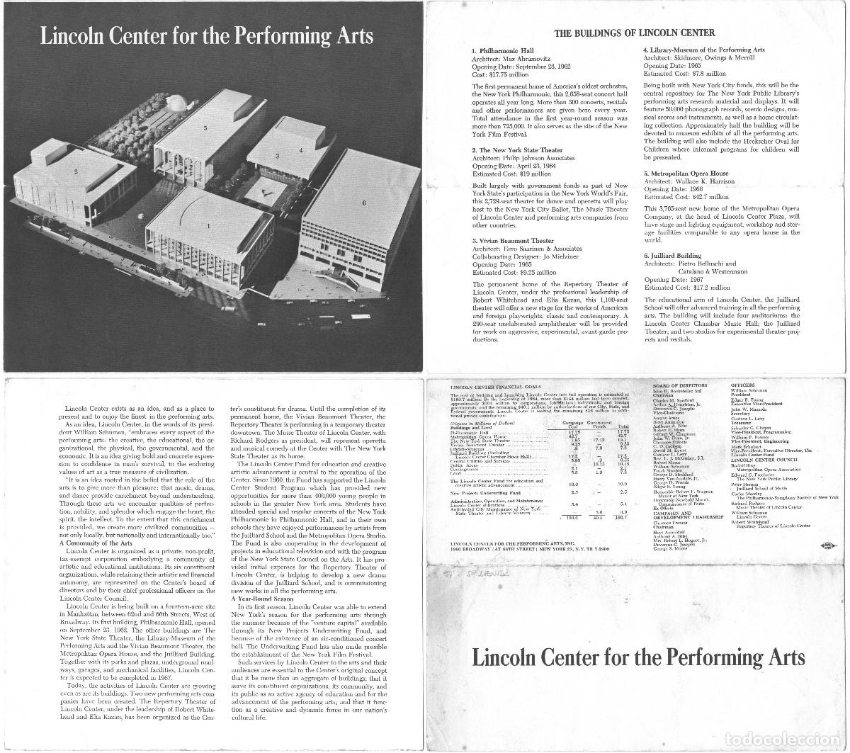 Coleccionismo: NEW YORK_Lincoln Center for the Performing Arts_the Center / Teatros NY