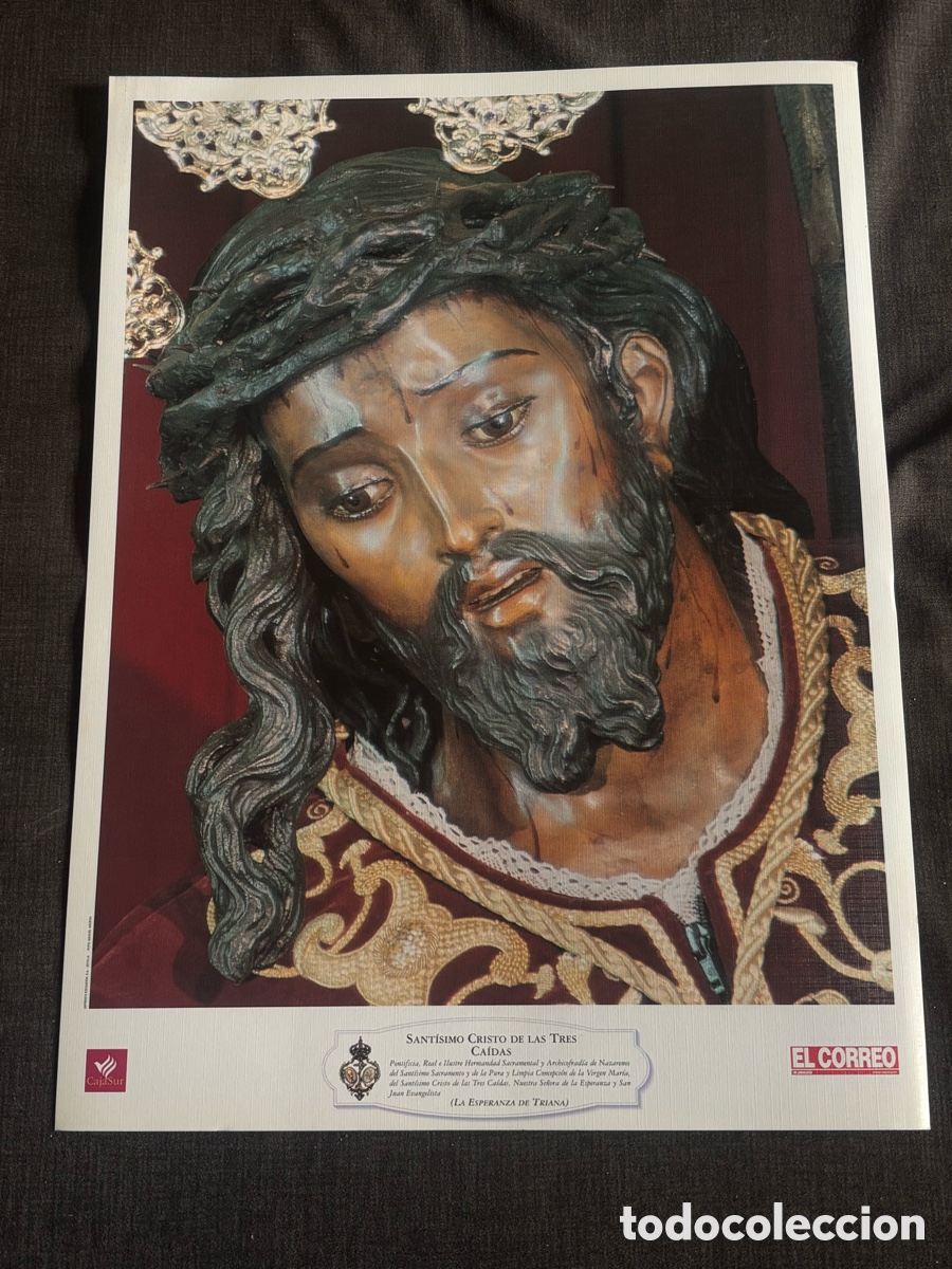 Collecting paper: L&aacute;mina P&oacute;ster Sant&iacute;simo Cristo de las Tres Ca&iacute;das Triana Sevilla El Correo
