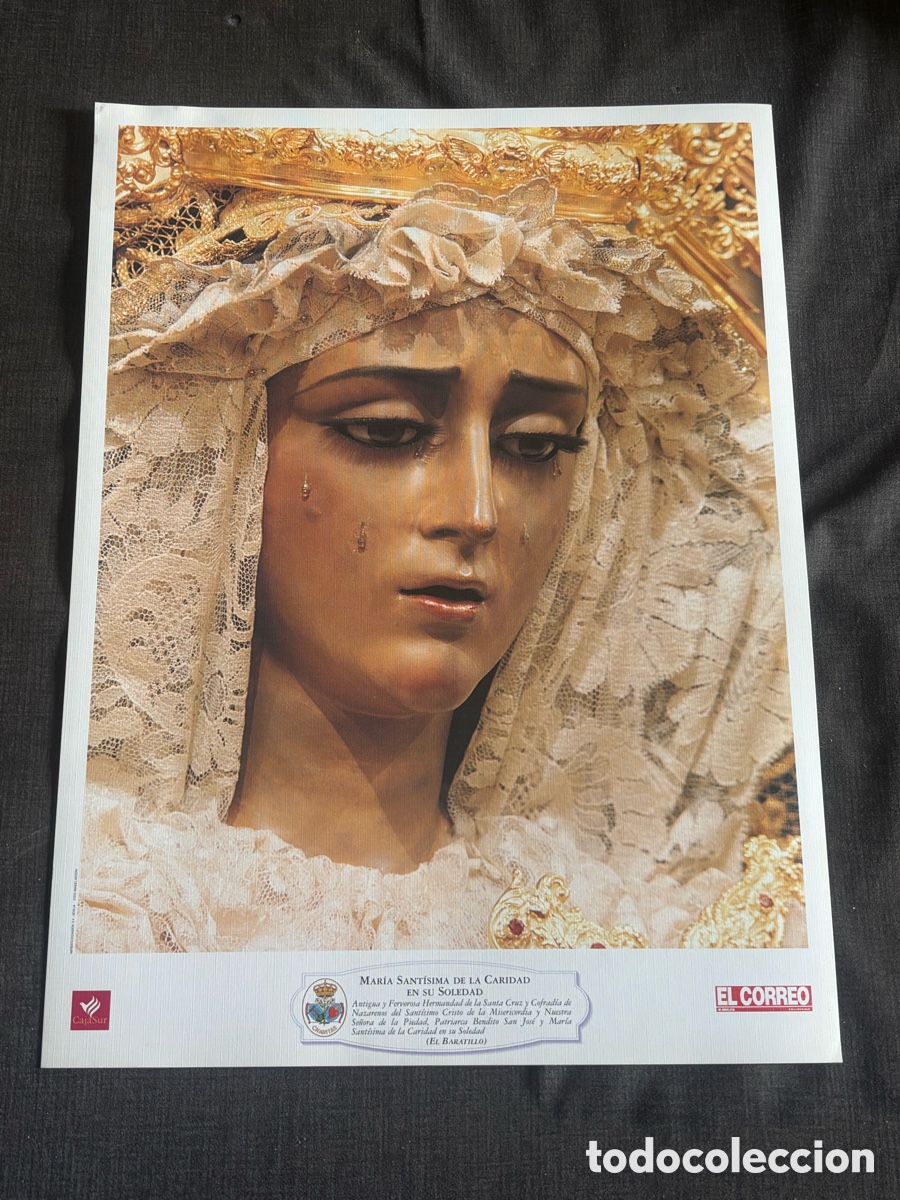 Coleccionismo: Lamina Maria Santisima de la Caridad en su Soledad El Baratillo Sevilla Correo