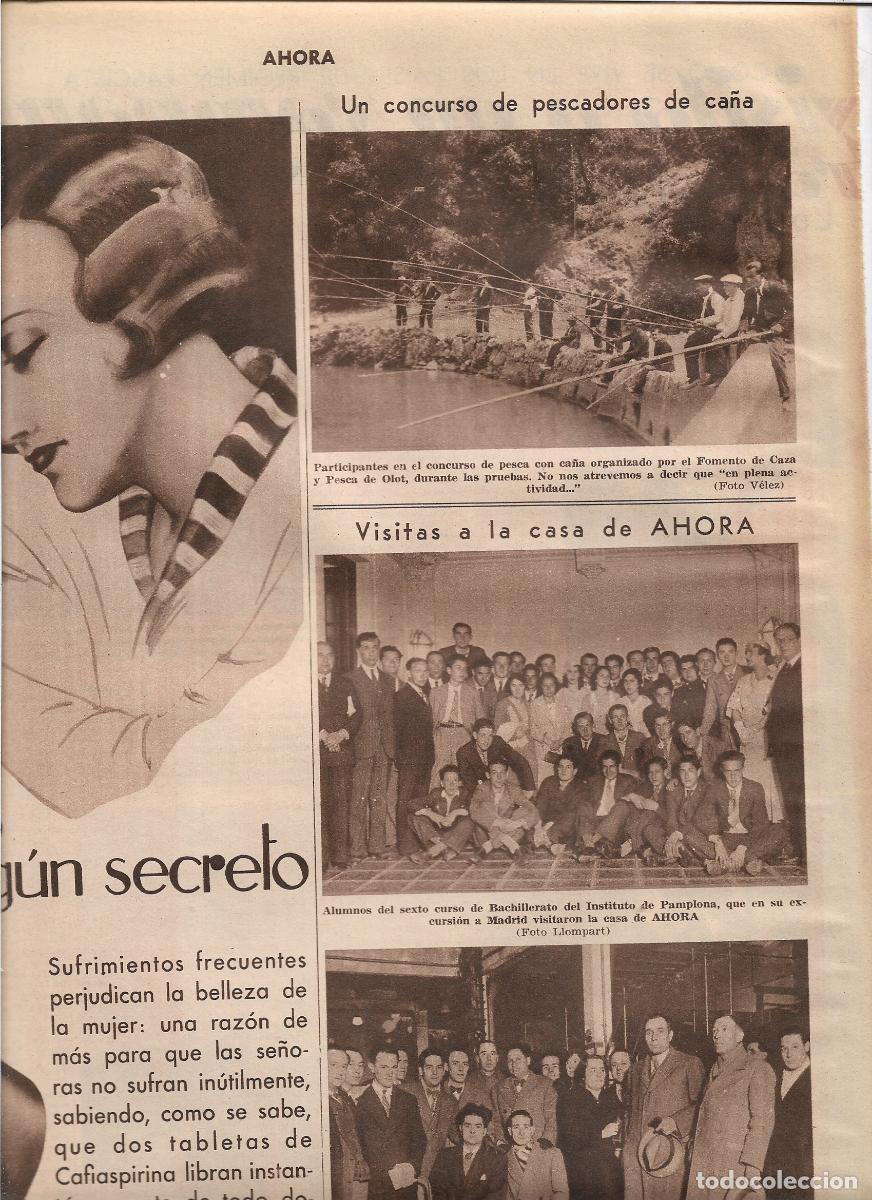 Colecionismo: A&Ntilde;O 1933 RECORTE PRENSA ALUMNOS 6 BACHILLERATO INSTITUTO DE PAMPLONA EN LA CASA DEL DIARIO AHORA