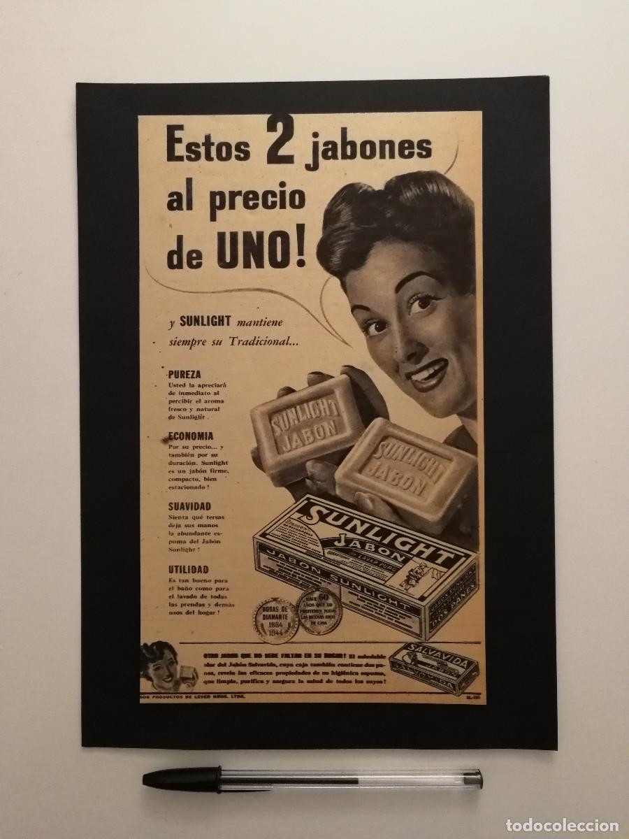 Collecting paper: ANTIGUO ANUNCIO ENCARTONADO -A4- SUNLIGHT JABON A&Ntilde;OS 40 - PUBLICIDAD LAMINA