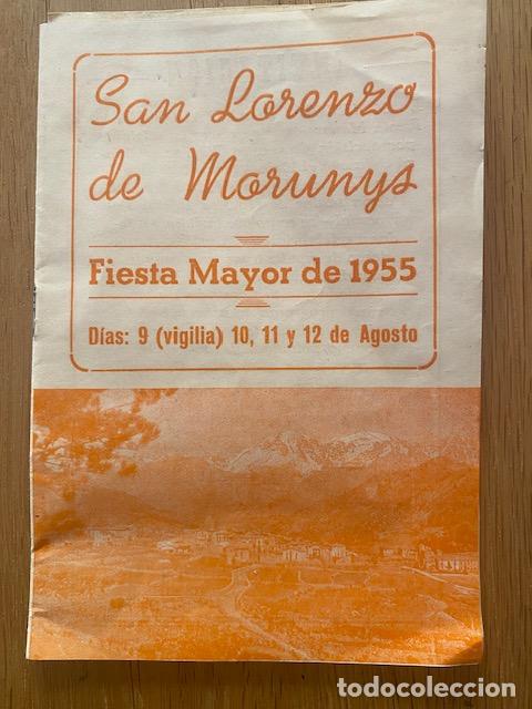 Collezionismo: San Lorenzo de Morunys. Fiesta Mayor 1955. Programa de Fiestas
