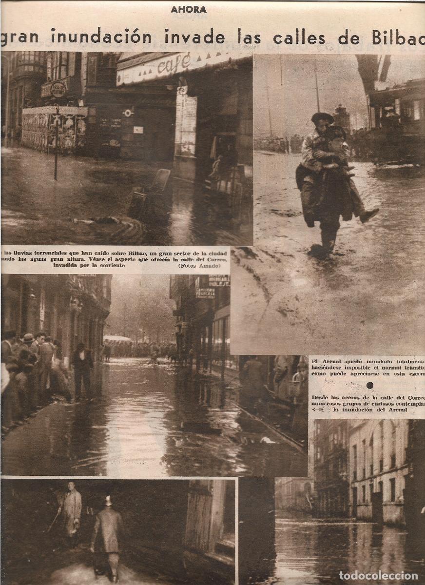 Collectionnisme: A&Ntilde;O 1933 RECORTE PRENSA BILBAO INUNDACION CALLE DEL CORREO EL ARENAL ESTACION TREN LAS ARENAS