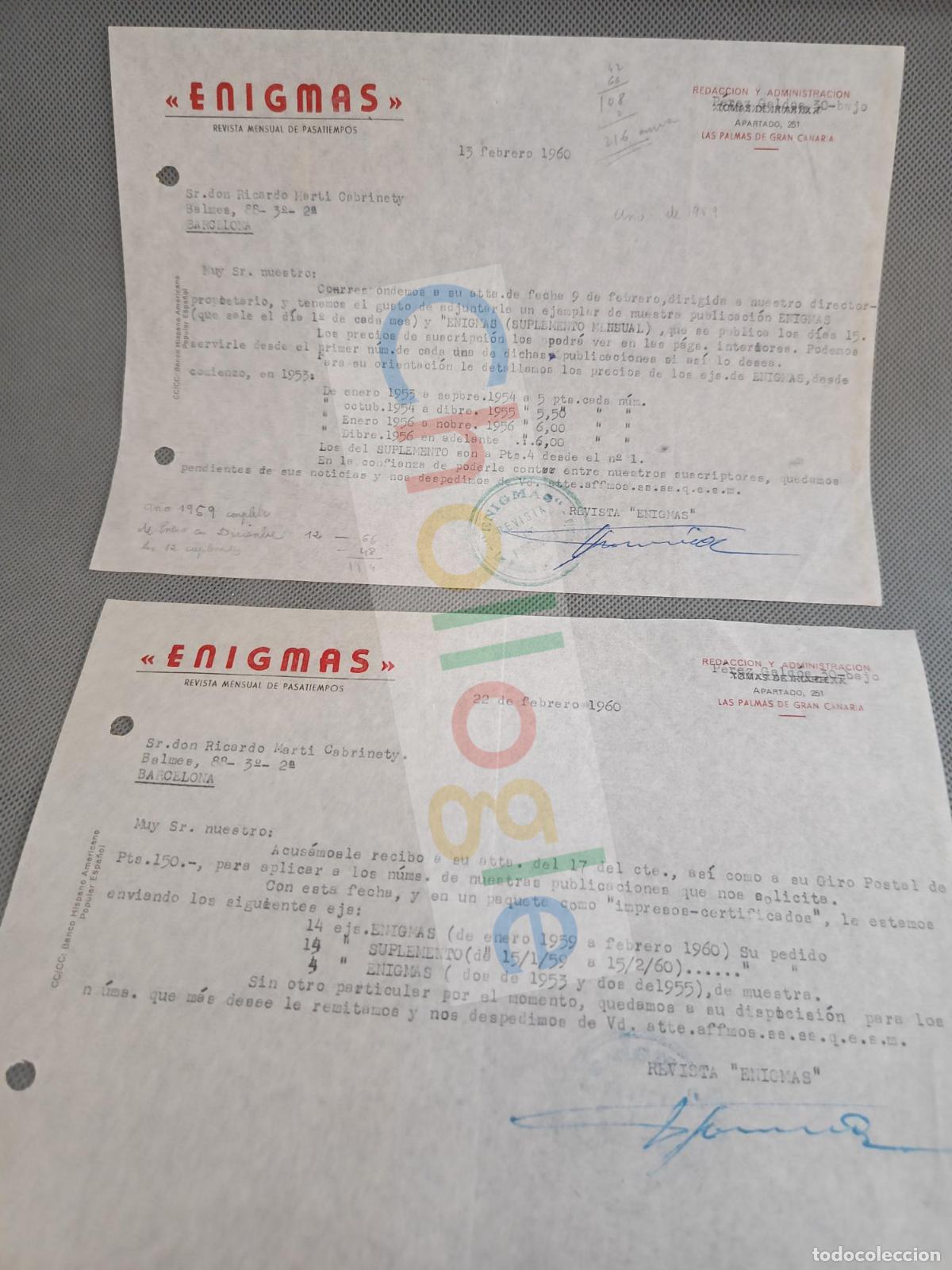 Collectionnisme: Cartas revista ENIGMAS magia ilusionismo