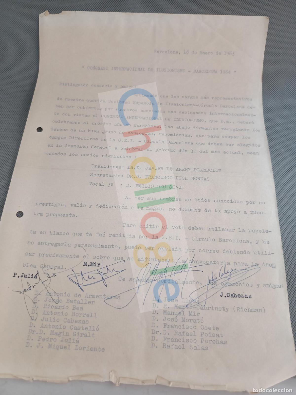 Collectionnisme: Congreso Internacional 1964 con firmas de Julio Cabezas Yumai entre otros...