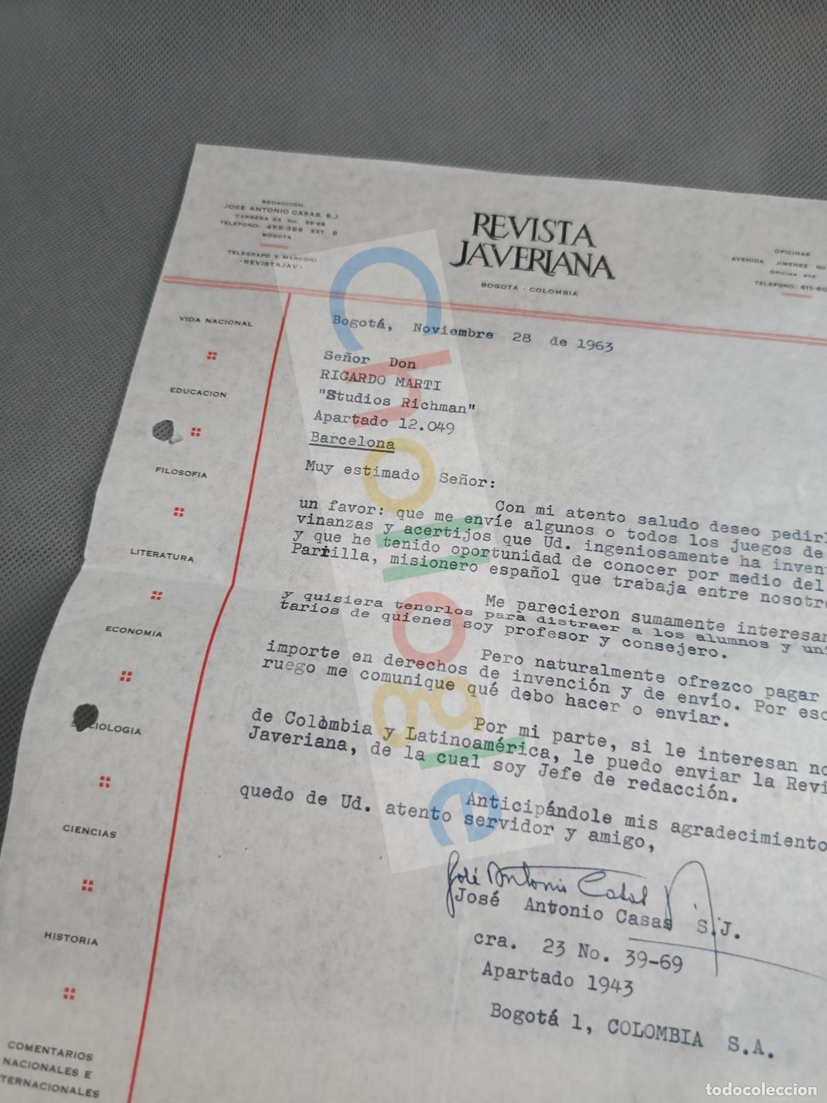 Sammelleidenschaft Papier: Carta Revista Javeriana a&ntilde;os 60 magia ilusionismo
