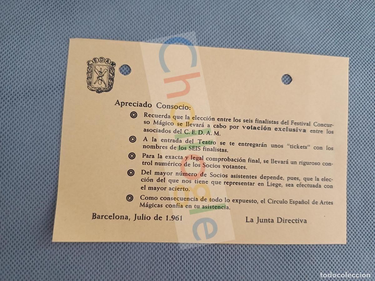 Colecionismo: Circular socios CEDAM 1961