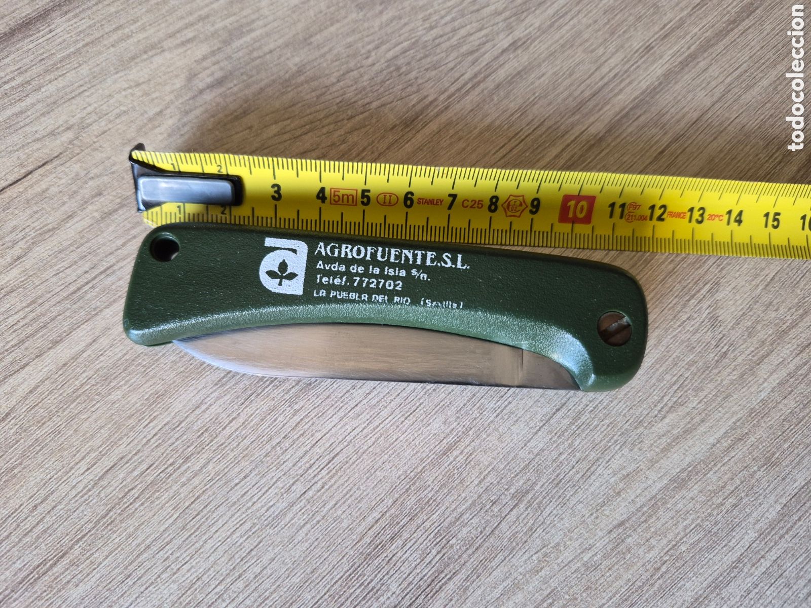Coleccionismo: Navaja Aitor Verde - Publicidad de GROFUENTES S.L. La Puebla del R&iacute;o - Sevilla - 10,5 cm. Escasa