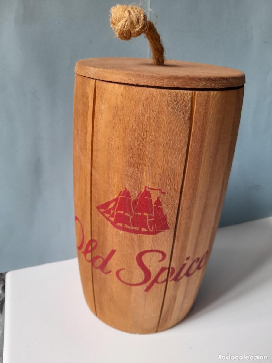Coleccionismo: Barril estuche de madera publicitario perfume masculino OLD SPICE