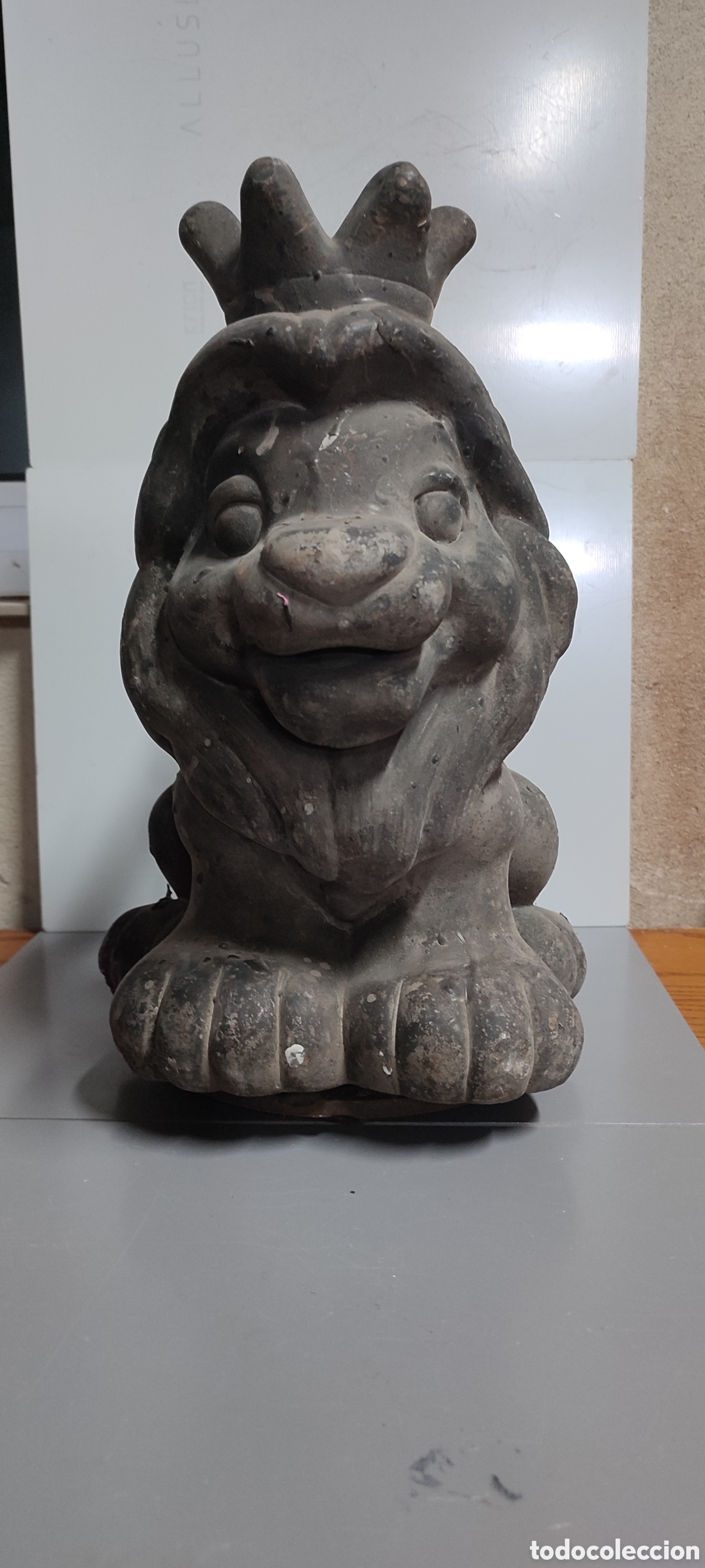 Coleccionismo: Espectacular molde matriz de n&iacute;quel para fabricaci&oacute;n mu&ntilde;ecos Simba El Rey Le&oacute;n. Hucha. Tama&ntilde;o grande
