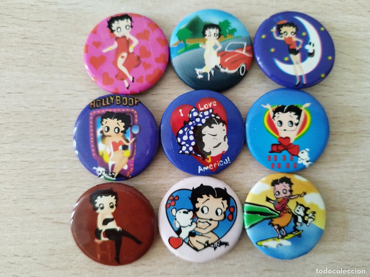 Coleccionismo: Lote de 9 chapas de Betty Boop Nuevas