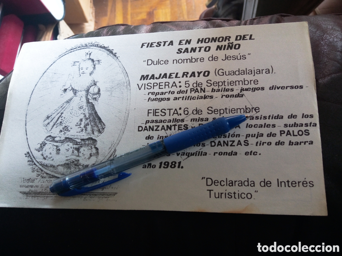 Coleccionismo: Antiguo cartel programa, Fiestas en Honor del Santo Ni&ntilde;o, Majaelrayo(Guadalajara) 1981