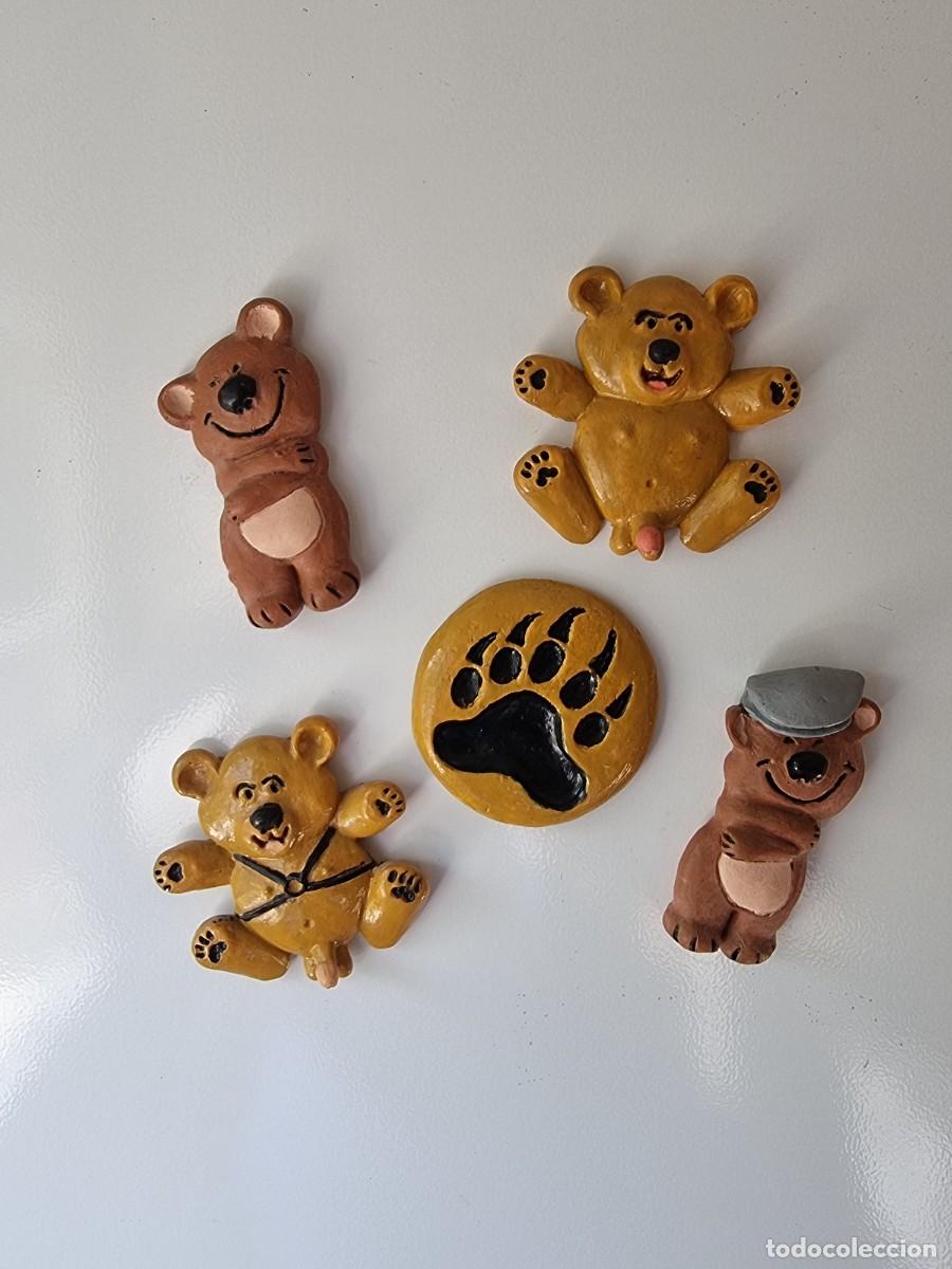 Coleccionismo: Imanes nevera esculturas de varios personajes 4 Ositos y una garra de oso