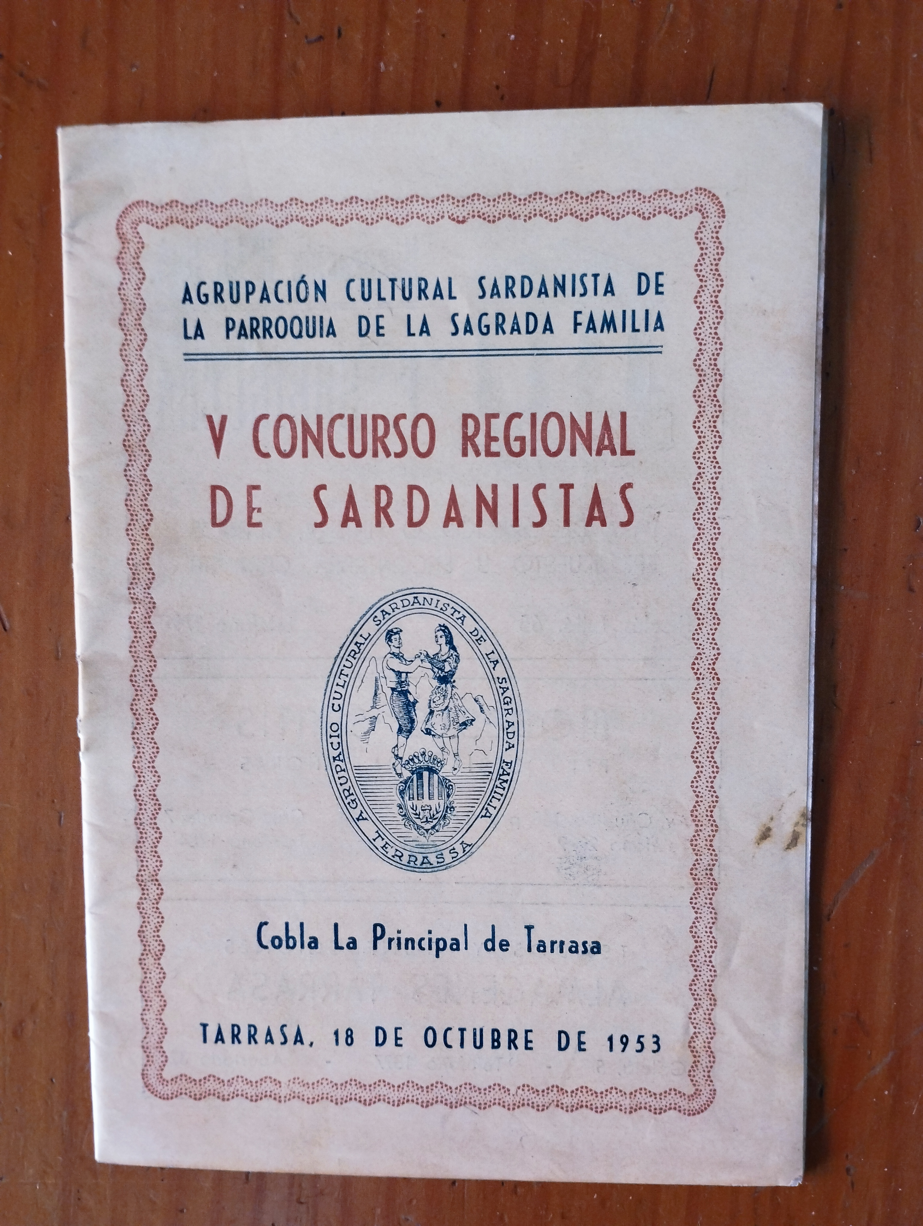 Coleccionismo: Tarrasa Concurso Sardanas 1955 Sagrada Familia