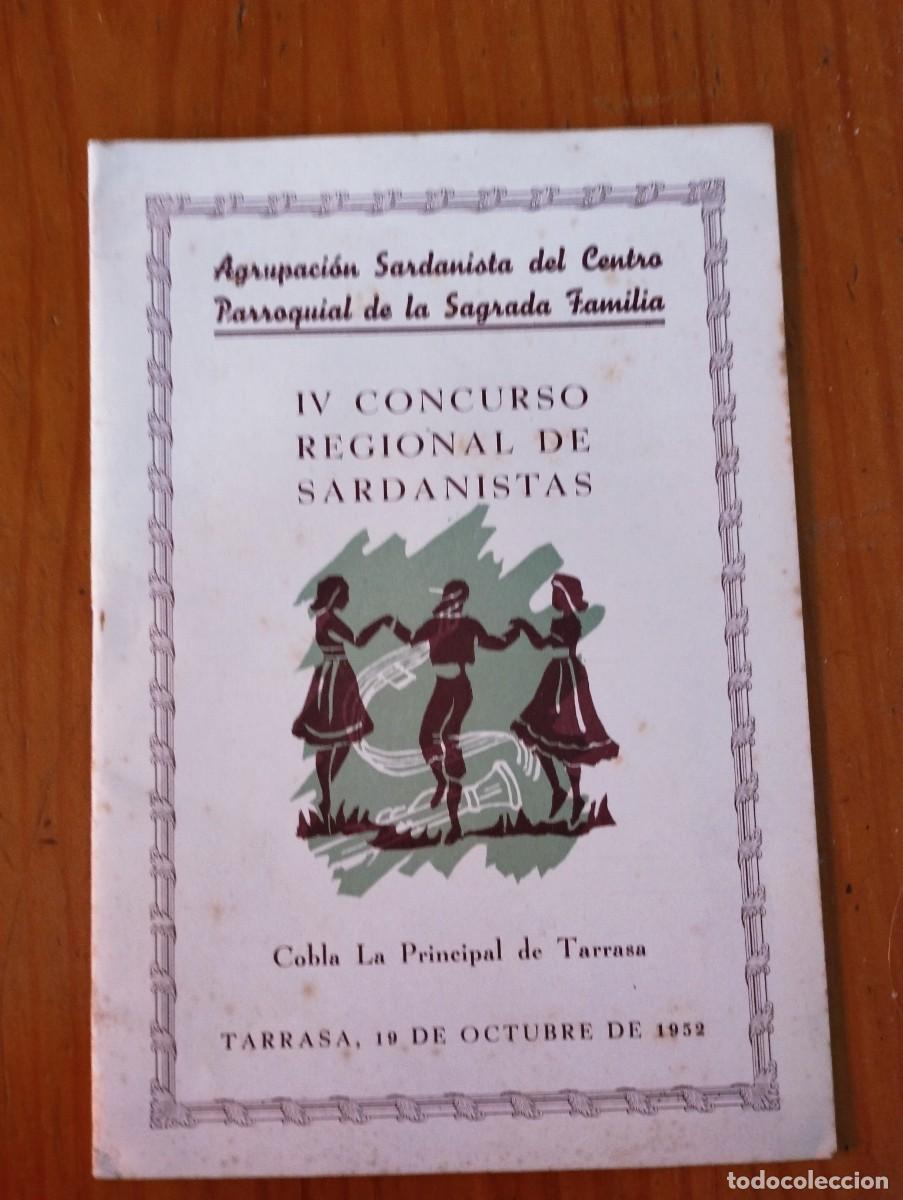 Coleccionismo: Tarrasa Concurso Sardanas 1952 Sagrada Familia