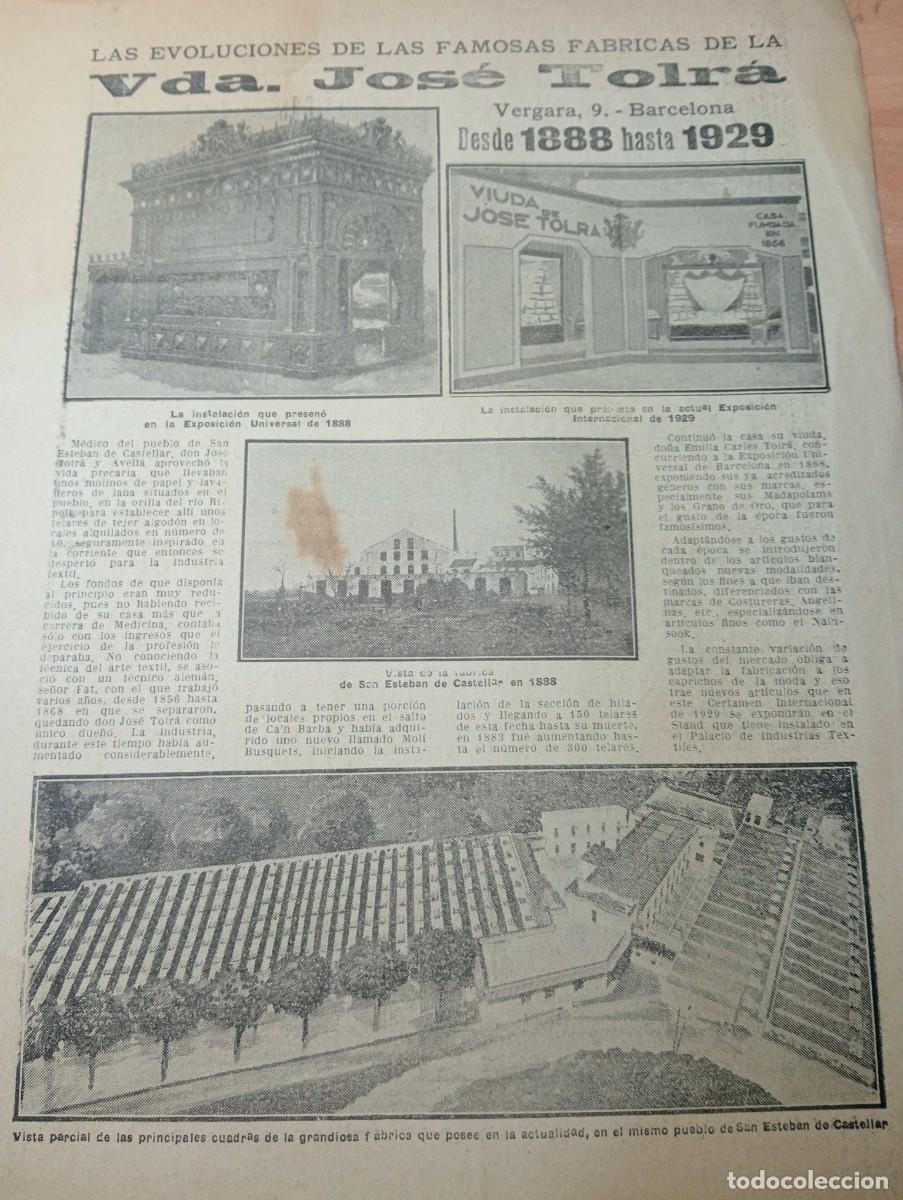 Coleccionismo: RECORTE DE PRENSA A&Ntilde;O 1929 PUBLICIDAD VIUDA DE JOSE TOLRA SANT ESTEVE DE CASTELLAR DEL VALLES