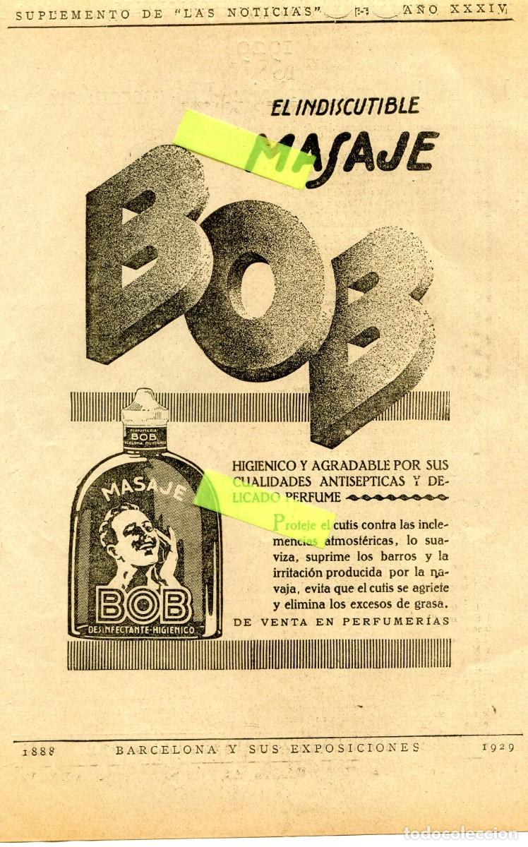 Collecting paper: RECORTE DE PRENSA A&Ntilde;O 1929 EXPOSICION MASAJE BOB