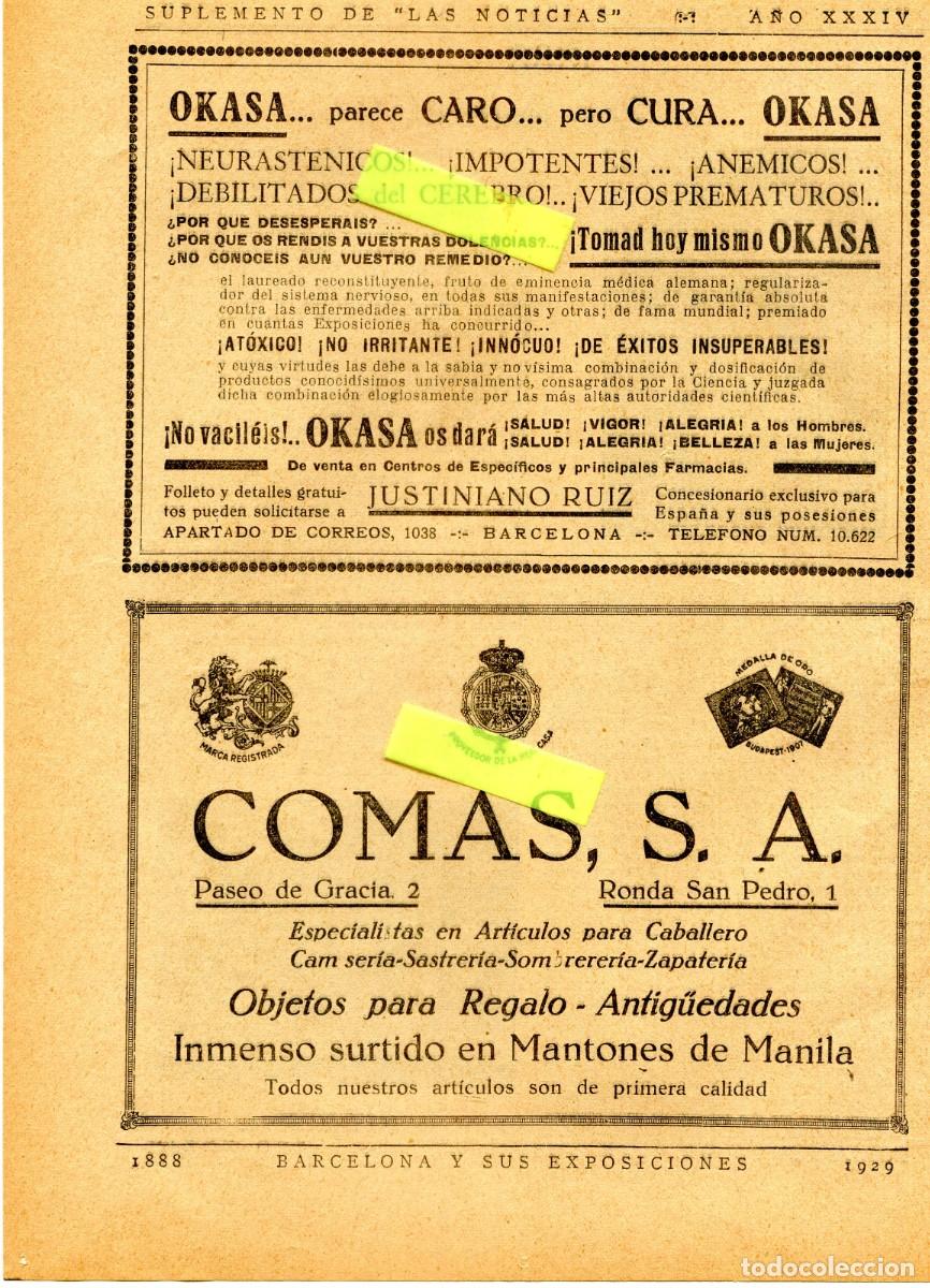 Coleccionismo: RECORTE DE PRENSA A&Ntilde;O 1929 EXPOSICION ANTIGUEDADES REGALOS MANTONES DE MANILA COMAS S. A.